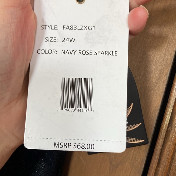 Zac & Rachel pant navy rose sparkle the ultimate fit pant 24W - Picture 7 of 16